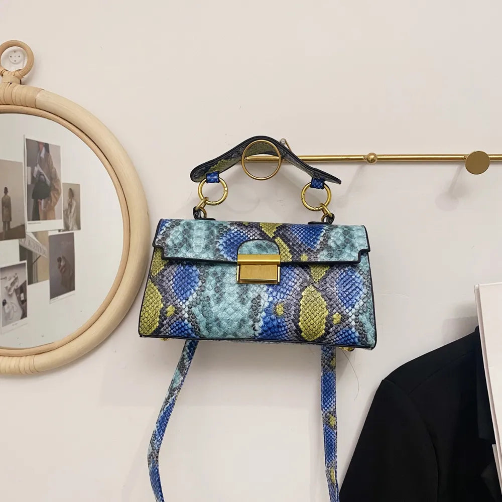Snakeskin Print Crossbody Bag