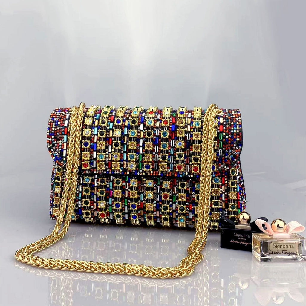 Elegant Clutch Bag with Rhinestones