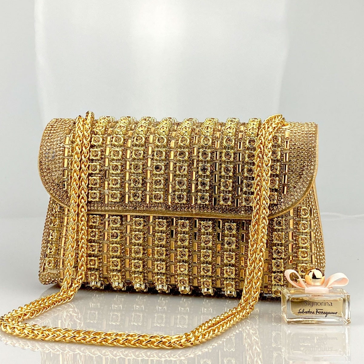 Elegant Clutch Bag with Rhinestones