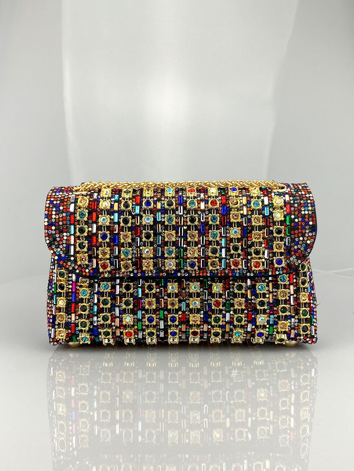 Elegant Clutch Bag with Rhinestones