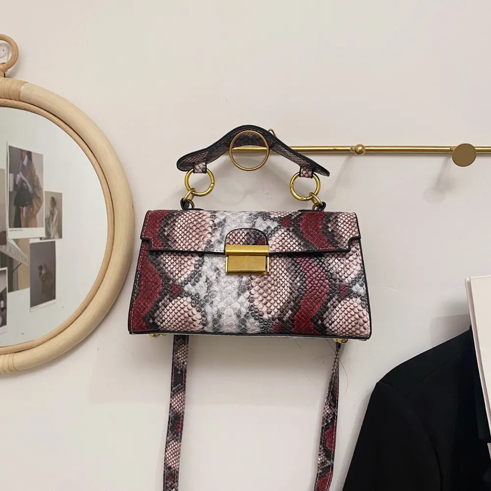 Snakeskin Print Crossbody Bag