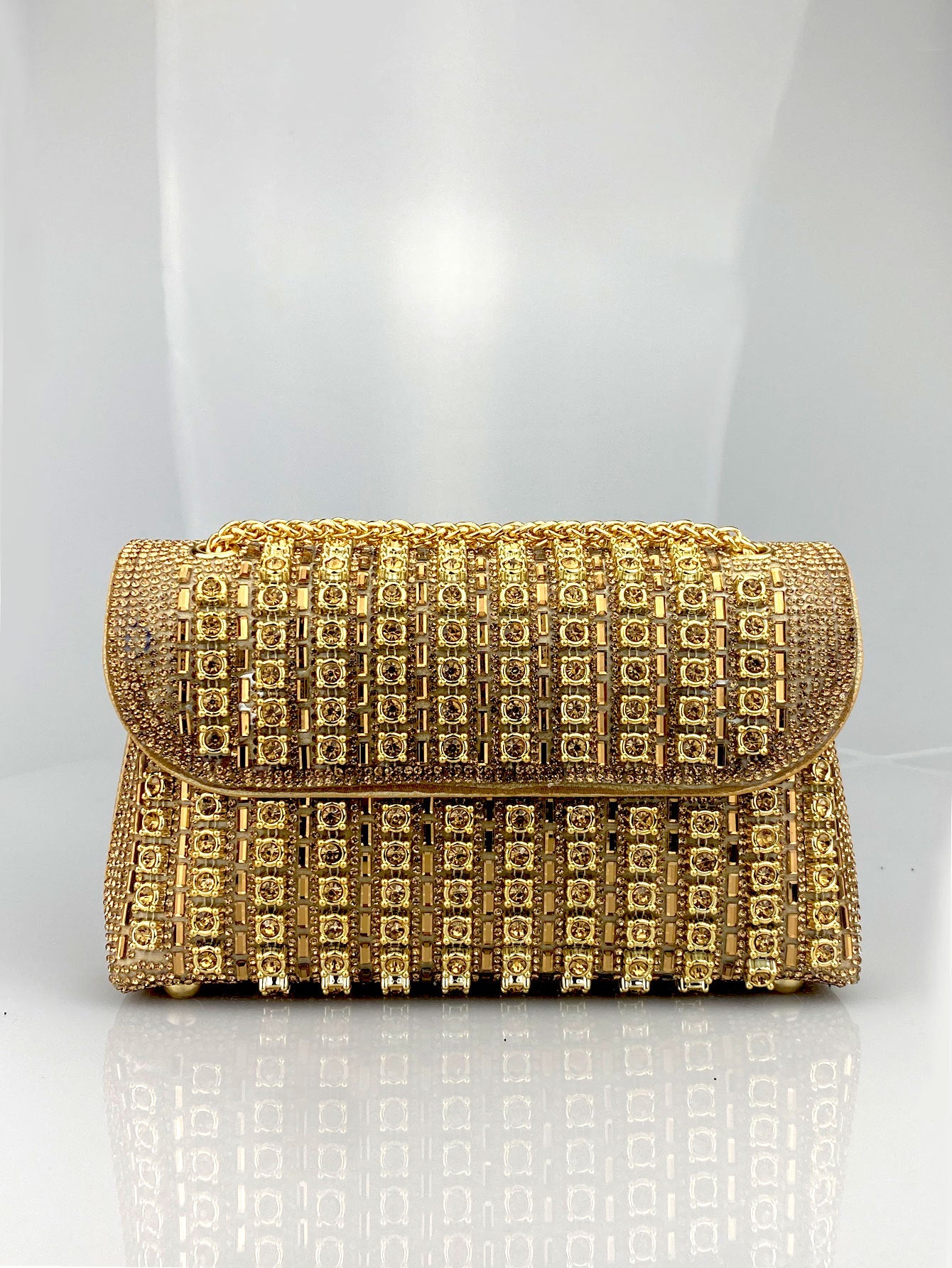 Elegant Clutch Bag with Rhinestones