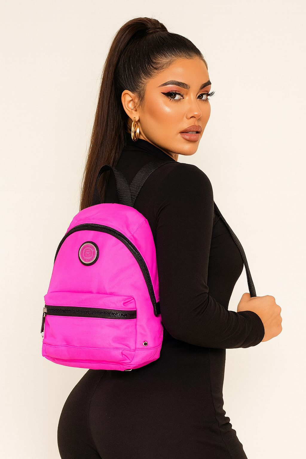 Marc Jacobs Small Neon Fuchsia Nylon Backpack